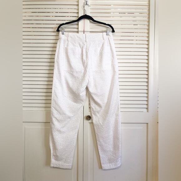 NWOT 10 Crosby Derek Lam White Eyelet Cargo Pant Capris - Picture 6 of 7
